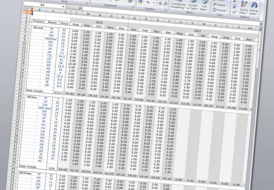Kessler Associates Excel spreadsheets image